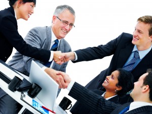 business people shaking hands